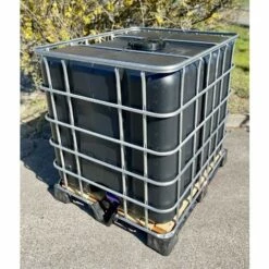 NEGOMIX Cuve Citerne Noire Palette Plastique 1000 Litres Récupération Eau Pluie