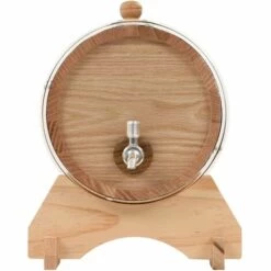 VidaXL Tonneau à Vin Avec Robinet Chêne Massif 6 L -Promos Récupération Magasin 11603773 4