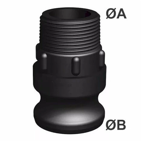 CPP Raccord Camlock Male - Fileté Male BSP En Polypropylène - Ø A: 3/4'' | Ø B: 3/4'' 4 CPP Raccord Camlock Male - Fileté Male BSP En Polypropylène - Ø A: 3/4'' | Ø B: 3/4'' – Image 2