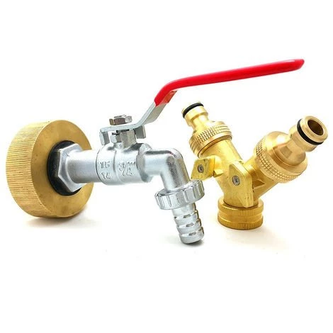 MULTITANKS Raccord Femelle S60x6 Laiton - Robinet Laiton Chromé 3/4 Pouce Avec Raccord Double Sortie Laiton - 3/4'' BSP 3 MULTITANKS Raccord Femelle S60x6 Laiton - Robinet Laiton Chromé 3/4 Pouce Avec Raccord Double Sortie Laiton - 3/4'' BSP