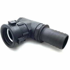 MULTITANKS Raccord Femelle S60x6 écrou Tournant Avec Coude 90°et Sortie Male Cannelé 50mm - 50mm