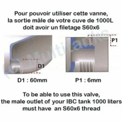 MULTITANKS Vanne à Bille Type A 2 Pouces Avec écrou Flottant 56mm Pour Cuve Sotralentz - S60x6 -Promos Récupération Magasin 1634416 5