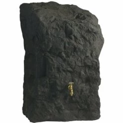 Récupérateur D'eau De Pluie Rocher 300 L Avec Couvercle Clip Et Robinet - BelliJardin - Anthracite