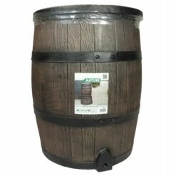 TRUE DEAL Nature Baril D'eau De Pluie Avec Aspect De Bois 120L 50,5x66 Cm Marron -Promos Récupération Magasin 28061435 4