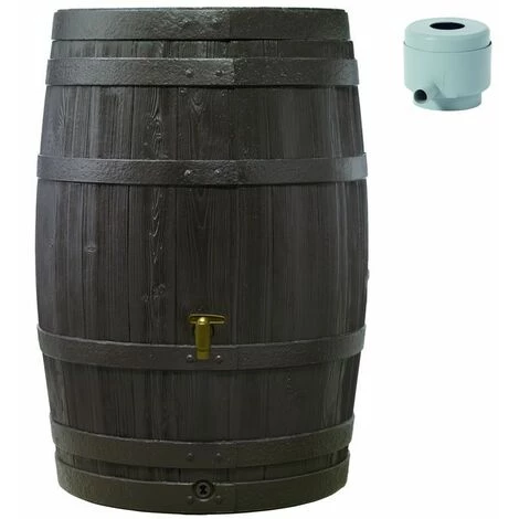 Graf Tonneau Vino 250 L Brun Avec Robinet PE Imitation Laiton Et Collecteur Filtrant Eco Gris. 3 Graf Tonneau Vino 250 L Brun Avec Robinet PE Imitation Laiton Et Collecteur Filtrant Eco Gris.