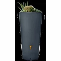 Graf Réservoir Vaso 2en1 220L Graphite Avec Robinet PE Imitation Laiton Et Collecteur Filtrant Eco Gris.