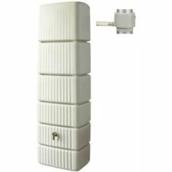 GRAF® Graf Cuve Murale Slim 500 L Sable Avec Robinet PE Imitation Laiton Et Collecteur Filtrant Eco Gris