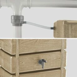 ALICE'S GARDEN Récupérateur D'eau Mural Grandval 300L Imitation Bois Beige Avec Kit Raccord Chéneau Inclus - Beige -Promos Récupération Magasin 34046565 3