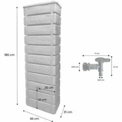 ALICE'S GARDEN Récupérateur D'eau Mural Grandval 300L Imitation Bois Beige Avec Kit Raccord Chéneau Inclus - Beige -Promos Récupération Magasin 34046565 4