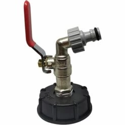 PERLE RARE Robinet Cuve 1000L Robinet Recuperateur Eau De Pluie, Adaptateur De Réservoir D'eau IBC 1/2" Double Robinet Recuperateur Eau De Pluie,Robinet En Laiton Fabriqué En PP Filetage Gros 60 Mm (1pc) -Promos Récupération Magasin 34739503 3