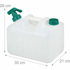 Relaxdays Bidon D’eau Avec Robinet, 10 Litres, Plastique Sans BPA, Couvercle, Poignée, Réservoir, Blanc/vert -Promos Récupération Magasin 35401022 5