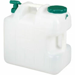 Relaxdays Bidon D’eau Avec Robinet, 25 Litres, Plastique Sans BPA, Couvercle, Poignée, Réservoir, Blanc/vert -Promos Récupération Magasin 35401028 2