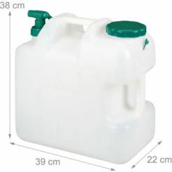 Relaxdays Bidon D’eau Avec Robinet, 25 Litres, Plastique Sans BPA, Couvercle, Poignée, Réservoir, Blanc/vert -Promos Récupération Magasin 35401028 5
