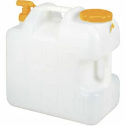 Relaxdays Bidon D’eau Avec Robinet, 25 Litres, Plastique Sans BPA, Couvercle, Poignée, Réservoir, Blanc/orange -Promos Récupération Magasin 35401036 2