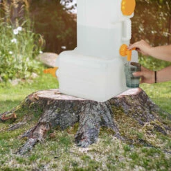 Relaxdays Bidon D’eau Avec Robinet, 25 Litres, Plastique Sans BPA, Couvercle, Poignée, Réservoir, Blanc/orange -Promos Récupération Magasin 35401036 3