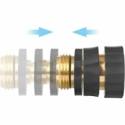 TRIOMPHE Filetage De 3/4 "GHT Fil D'aluminium Tuyau D'aluminium Connecteur Rapide Mâle Et Femelle Valeur De Valeur - NO-Fu Veaks Tuyaux D'eau Remise Rapide, 4 Set, Avec 4 Rondelles Supplémentaires -Promos Récupération Magasin 37670568 3