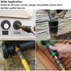 TRIOMPHE Filetage De 3/4 "GHT Fil D'aluminium Tuyau D'aluminium Connecteur Rapide Mâle Et Femelle Valeur De Valeur - NO-Fu Veaks Tuyaux D'eau Remise Rapide, 4 Set, Avec 4 Rondelles Supplémentaires -Promos Récupération Magasin 37670568 4