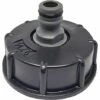 ECHOO Adaptateur De Tuyau De Petit Mamelon 4 Points, Accessoires D'adaptateur De Tonne Chimique Pour Baril IBC, Adaptateur De Sortie IBC 1/2 "1Pièce (Plastique, Noir) -Promos Récupération Magasin 37995295 1