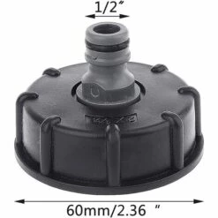 ECHOO Adaptateur De Tuyau De Petit Mamelon 4 Points, Accessoires D'adaptateur De Tonne Chimique Pour Baril IBC, Adaptateur De Sortie IBC 1/2 "1Pièce (Plastique, Noir) -Promos Récupération Magasin 37995295 2