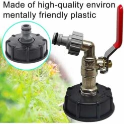 ECHOO Adaptateur De Tuyau De Petit Mamelon 4 Points, Accessoires D'adaptateur De Tonne Chimique Pour Baril IBC, Adaptateur De Sortie IBC 1/2 "1Pièce (Plastique, Noir) -Promos Récupération Magasin 37995295 4