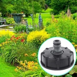 ECHOO Adaptateur De Tuyau De Petit Mamelon 4 Points, Accessoires D'adaptateur De Tonne Chimique Pour Baril IBC, Adaptateur De Sortie IBC 1/2 "1Pièce (Plastique, Noir) -Promos Récupération Magasin 37995295 5