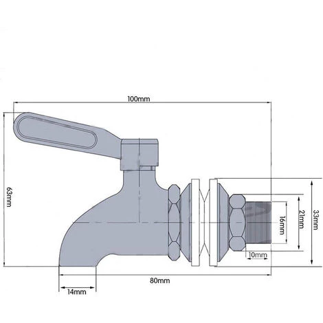 GUAZHUNIFR Remplacement De Robinet De Distributeur De Boissons,Robinet De Tonneau Du Vin Et De La Bière Ou De Boisson En Acier Inoxydable, Inusable,16mm Robinet De Rechange Pour Distributeur 4 GUAZHUNIFR Remplacement De Robinet De Distributeur De Boissons,Robinet De Tonneau Du Vin Et De La Bière Ou De Boisson En Acier Inoxydable, Inusable,16mm Robinet De Rechange Pour Distributeur – Image 2
