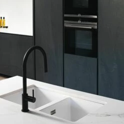 POALGI Cuve Sous Plan HEKLA 184 - Granit - Blanc Snow - 75 Cm - 2 Bacs -Promos Récupération Magasin 43996225 2