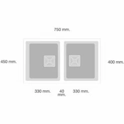 POALGI Cuve Sous Plan HEKLA 184 - Granit - Blanc Snow - 75 Cm - 2 Bacs -Promos Récupération Magasin 43996225 3