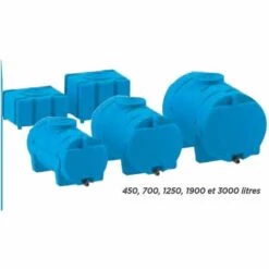 PLASTEAU Citerne Autoportante Horizontale Avec Vanne - 450 Litres
