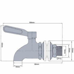 Robinet De Tonneau,Distributeur De Boissons,Robinet Pour Tonneau De Bière, Robinet Pour Vin - En Acier Inoxydable Et Taille De 16mm，Fontainebleau -Promos Récupération Magasin 52468392 2