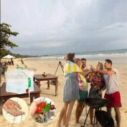 Bidon D'eau Réservoir D'eau Portable Pliable PVC Grande Capacité Pour Camping D'escalade Extérieur Hurricane Flood Tremblement De Terre Les Urgences - 20L，Fontainebleau -Promos Récupération Magasin 52531073 5