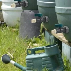 LITZEE Connecteur Réservoirs D'eau En PVC Robinet Baril De Pluie En PVC 3/4 Pouce Avec Raccord De Cloison Et Adaptateur De Tuyau -Promos Récupération Magasin 54682576 2