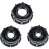 TINOR 3 Pièces IBC Adaptateur De Réservoir De Vidange Plastique Eau Réservoir Couvercle Adaptateur En S60x6 IBC Adaptateurs Raccords Filetages Épais Robinets 1/2 3/4 1 Pouce Noir