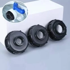 TINOR 3 Pièces IBC Adaptateur De Réservoir De Vidange Plastique Eau Réservoir Couvercle Adaptateur En S60x6 IBC Adaptateurs Raccords Filetages Épais Robinets 1/2 3/4 1 Pouce Noir -Promos Récupération Magasin 55018671 3