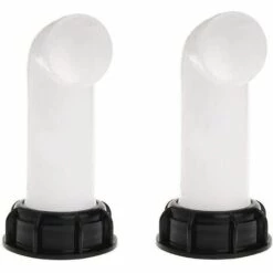 TINOR 2 Pcs Adaptateur De Réservoir D'eau, Vanne Cuve A Eau, Adaptateur De Réservoir De Vidange IBC Pour Réservoirs D'eau IBC, Vannes De Tonnage, Irrigation Agricole, Pipelines, Plastique, 60 MM(Blanc)