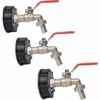 ENLENK Robinet Cuve 1000L Robinet Recuperateur Eau De Pluie, Adaptateur De Réservoir D'eau IBC 1/2" Double Robinet Recuperateur Eau De Pluie,Robinet En Laiton Fabriqué En PP Filetage Gros 60 Mm (3pcs) -Promos Récupération Magasin 55768688 1