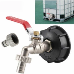 Adaptateur IBC 1000, Adaptateur De Réservoir IBC Adaptateur De Réservoir S60X6 Pour Robinet De Jardin En Laiton 1,27 Cm Raccord De Tuyau D'huile Carburant, 1 Pcs，Fontainebleau -Promos Récupération Magasin 55792264 3