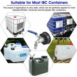 TRIOMPHE Adaptateur De Réservoir De Vidange IBC S60x6 Vanne Robinet 3/4'' Adaptateur De Robinet De Réservoir IBC Adaptateur De Cuve Adaptateur De Réservoir D'eau Robinet à Boisseau Sphérique，T-Audace -Promos Récupération Magasin 56493163 5