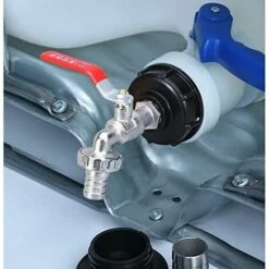 GUAZHUNIFR Robinet Cuve 1000L Robinet Recuperateur Eau De Pluie, Adaptateur De Réservoir D'eau IBC 1/2" Double Robinet Recuperateur Eau De Pluie,Robinet En Matériau En Alliage Fabriqué En PP Filetage Gros.Gu.B/bon -Promos Récupération Magasin 57213065 4