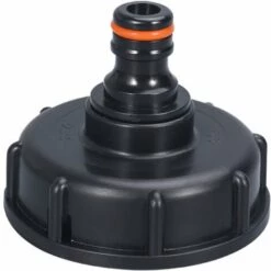 FONTAINEBLEAU Adaptateur De Réservoir IBC, Couvercle De Réservoir De Stockage à Gros Fil S60x6, Adaptateur De Robinet D'eau 1/2 " Fonepro Noir