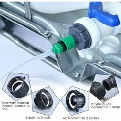 FONTAINEBLEAU Adaptateur De Réservoir IBC, Couvercle De Réservoir De Stockage à Gros Fil S60x6, Adaptateur De Robinet D'eau 1/2 " Fonepro Noir -Promos Récupération Magasin 57582085 5
