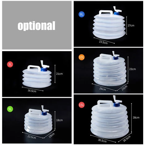 TANCYCO Récipient D'eau Pliable Portable De Grande Capacité Avec Robinet De Camping, Carafe De Stockage D'eau Pliable, Seau De Bouteille De Voyage, Bouteille D'eau Réutilisable Ultralégère Pour L'extérieur (8L) 3 TANCYCO Récipient D'eau Pliable Portable De Grande Capacité Avec Robinet De Camping, Carafe De Stockage D'eau Pliable, Seau De Bouteille De Voyage, Bouteille D'eau Réutilisable Ultralégère Pour L'extérieur (8L) – Image 2