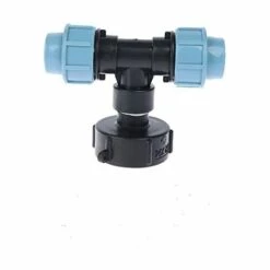 AOUGO Adaptateur De Réservoir IBC, Adaptateur De Réservoir D'eau S60X6 IBC Avec Connecteur En T MDPE De 25 Mm, Compatible Avec Les Conteneurs IBC Standard Du Royaume-Uni Et De L'UE（25mm）