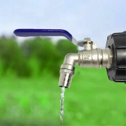 AOUGO Robinet De Réservoir 1000L, Robinet Pour Collecteur D'eau De Pluie IBC, Adaptateur De Réservoir, Adaptateur De Réservoir De Vidange, Robinet En Laiton En PP Filetage Grossier 60 Mm (bleu 3/4") -Promos Récupération Magasin 58574153 5