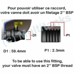 CPP Raccord Femelle 2'' BSP - Male 1''1/2 BSP - 1'' 1/2 BSP 5 CPP Raccord Femelle 2'' BSP - Male 1''1/2 BSP - 1'' 1/2 BSP -Promos Récupération Magasin 5918189 2
