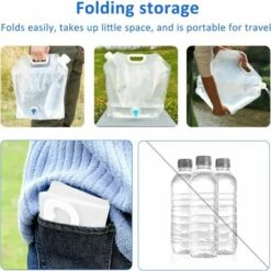 STARLIGHT SL.GT 2 Pièces Réservoir D'eau Sac D'eau Pliable PE Conteneur D'eau Sac De Stockage D'eau Pliant Poche D'eau,Grande Capacité Bidons Avec Robinet(5L+10L) -Promos Récupération Magasin 59206735 4