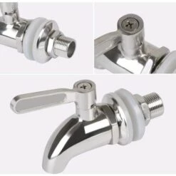 Ensoleillé Robinet De Tonneau,Distributeur De Boissons,Robinet Pour Tonneau De Bière, Robinet Pour Vin - En Acier Inoxydable Et Taille De 12mm -Promos Récupération Magasin 59333196 4