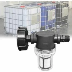 FR-LIFE Robinet Raccord Cuve 1000 L,BR-Vie Articulation De Tuyau De Jardin Pour Collecteurs D'eau De Pluie Avec Fonction De Filtre,S60x6 Adaptateur De Réservoir D'eau IBC (1/2'' Fil Extérieur)