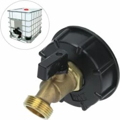 AOUGO Robinet De Réservoir IBC, Adaptateur De Réservoir Fourre-Tout IBC Connecteur De Tuyau De Vidange à Filetage Mâle G3/4 Pièce De Raccord D'outil De Vanne De Robinet De Tuyau En Laiton -Promos Récupération Magasin 60281812 3