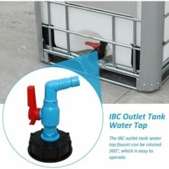AOUGO Raccord Avec Vanne S60x6 Réservoir Adpater De Vidange Robinet Rotatif 4,92 X 2,95 X 2,83 Pouces Pour IBC Réservoir -Promos Récupération Magasin 60281885 4